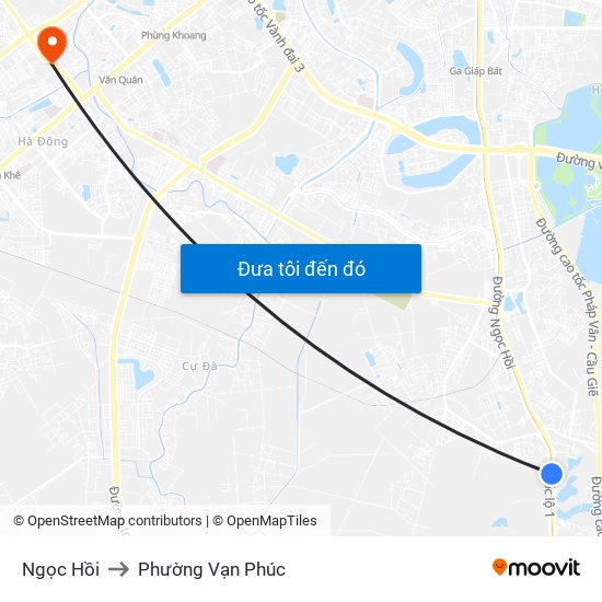 Ngọc Hồi to Phường Vạn Phúc map