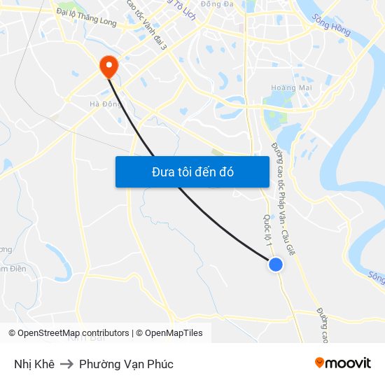 Nhị Khê to Phường Vạn Phúc map