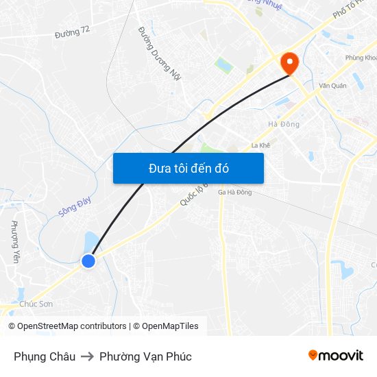 Phụng Châu to Phường Vạn Phúc map