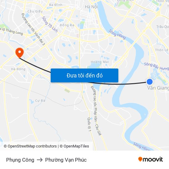 Phụng Công to Phường Vạn Phúc map