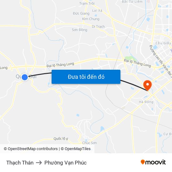 Thạch Thán to Phường Vạn Phúc map