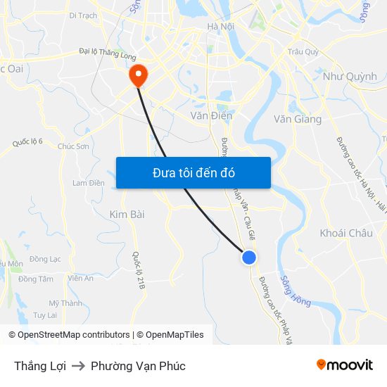 Thắng Lợi to Phường Vạn Phúc map