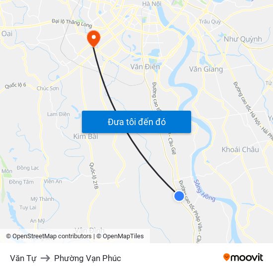 Văn Tự to Phường Vạn Phúc map