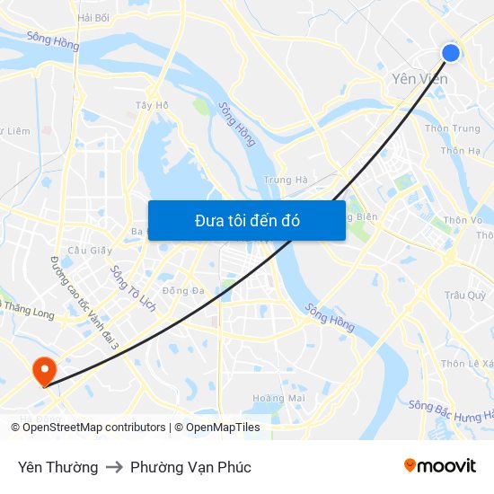 Yên Thường to Phường Vạn Phúc map