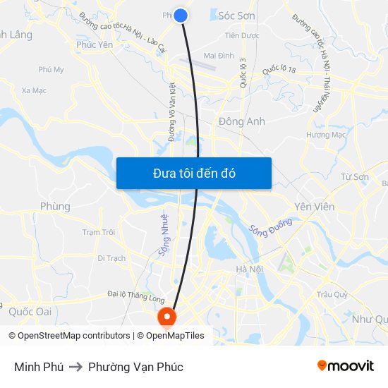Minh Phú to Phường Vạn Phúc map