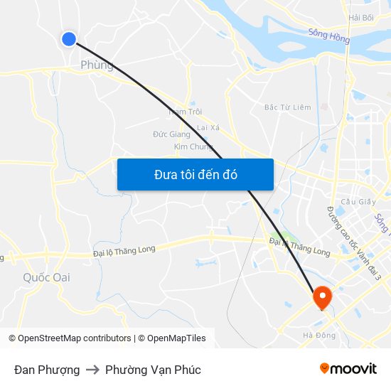 Đan Phượng to Phường Vạn Phúc map