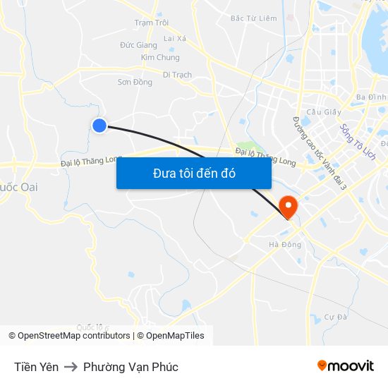 Tiền Yên to Phường Vạn Phúc map