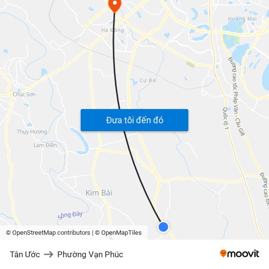 Tân Ước to Phường Vạn Phúc map