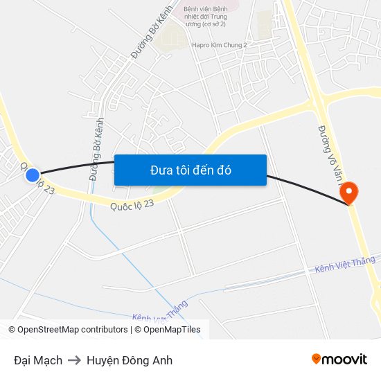 Đại Mạch to Huyện Đông Anh map