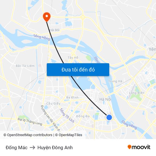 Đống Mác to Huyện Đông Anh map