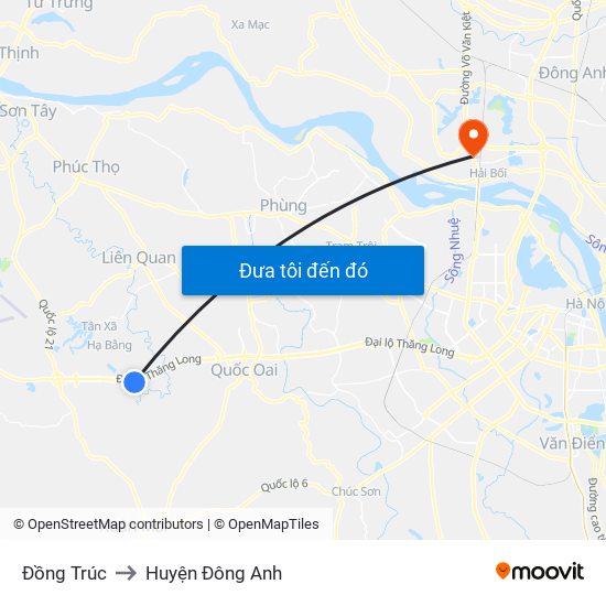 Đồng Trúc to Huyện Đông Anh map