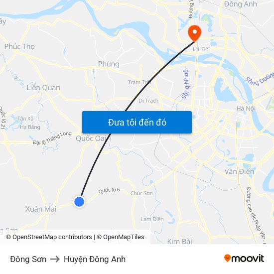 Đông Sơn to Huyện Đông Anh map