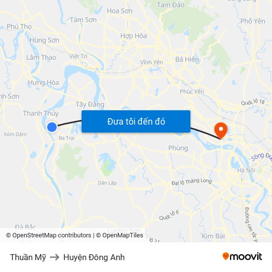 Thuần Mỹ to Huyện Đông Anh map