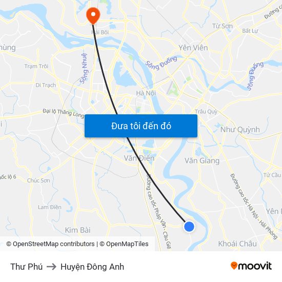 Thư Phú to Huyện Đông Anh map