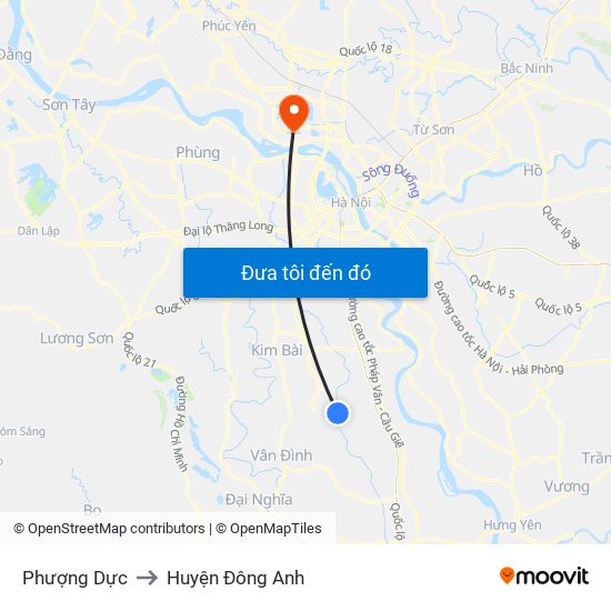 Phượng Dực to Huyện Đông Anh map