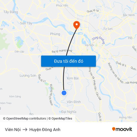 Viên Nội to Huyện Đông Anh map