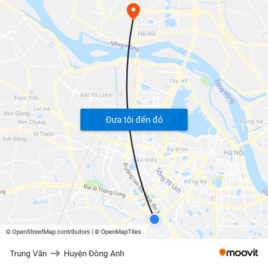 Trung Văn to Huyện Đông Anh map