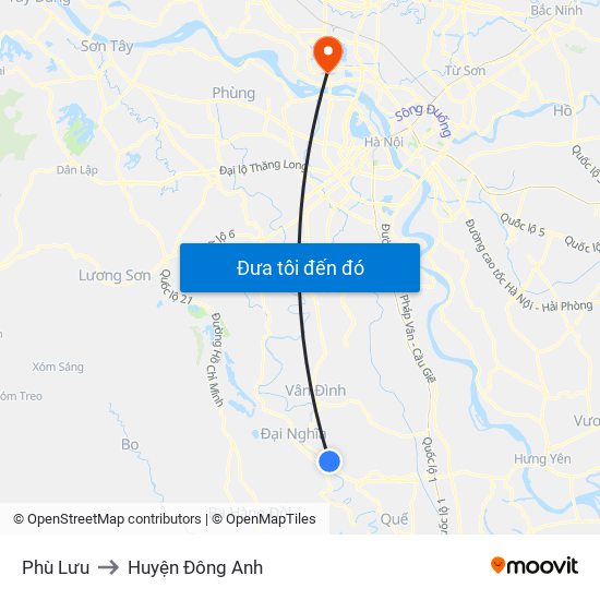 Phù Lưu to Huyện Đông Anh map