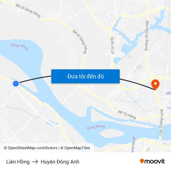 Liên Hồng to Huyện Đông Anh map