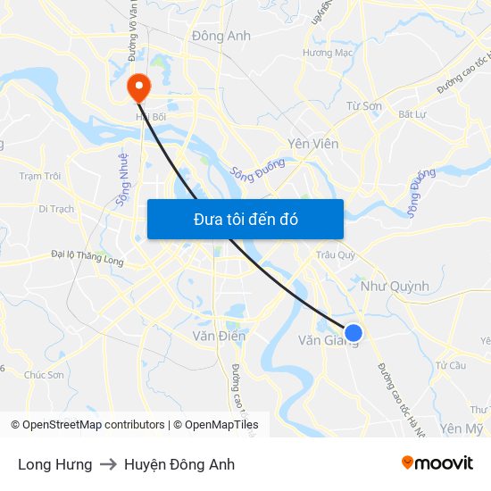 Long Hưng to Huyện Đông Anh map