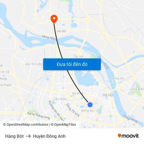 Hàng Bột to Huyện Đông Anh map