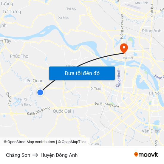 Chàng Sơn to Huyện Đông Anh map