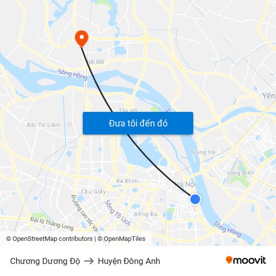 Chương Dương Độ to Huyện Đông Anh map