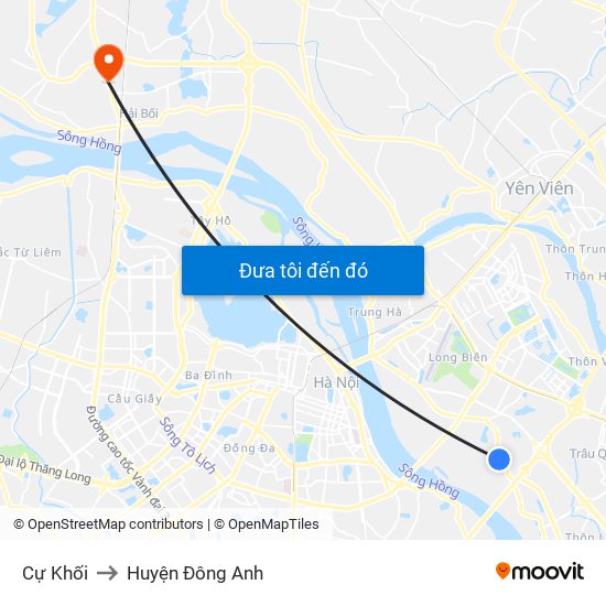 Cự Khối to Huyện Đông Anh map