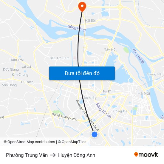 Phường Trung Văn to Huyện Đông Anh map