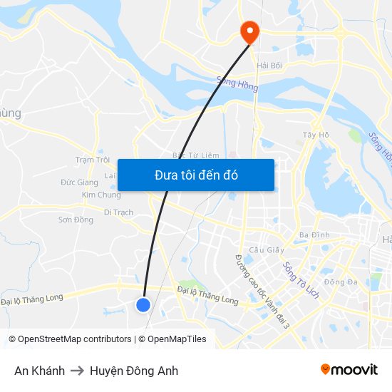 An Khánh to Huyện Đông Anh map