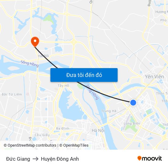 Đức Giang to Huyện Đông Anh map