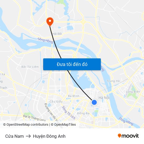 Cửa Nam to Huyện Đông Anh map