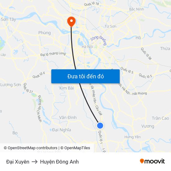 Đại Xuyên to Huyện Đông Anh map