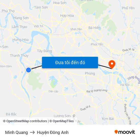 Minh Quang to Huyện Đông Anh map