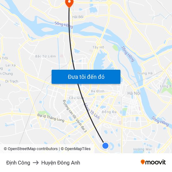 Định Công to Huyện Đông Anh map