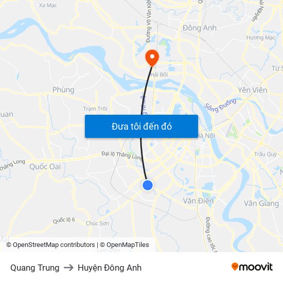 Quang Trung to Huyện Đông Anh map