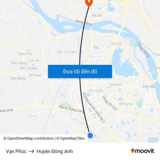 Vạn Phúc to Huyện Đông Anh map