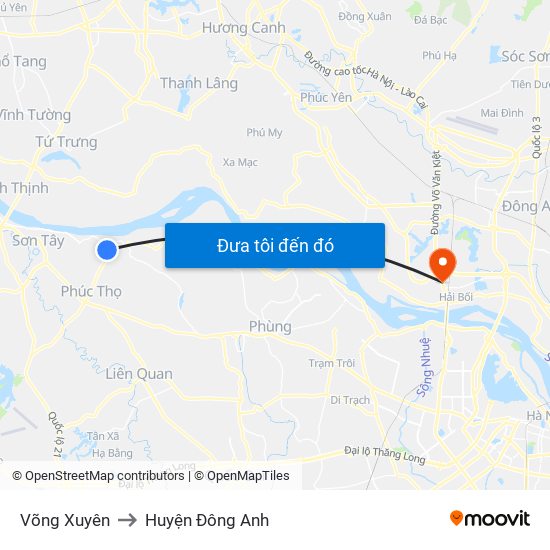 Võng Xuyên to Huyện Đông Anh map