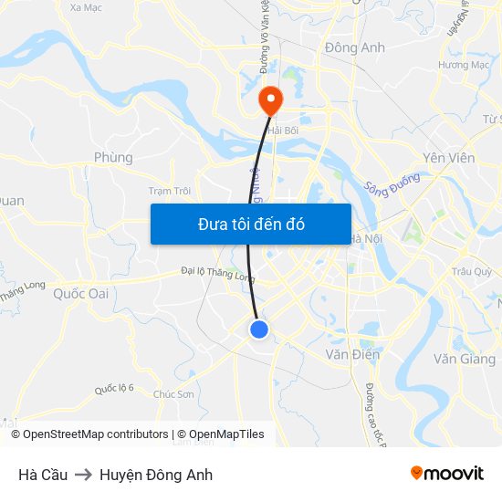 Hà Cầu to Huyện Đông Anh map