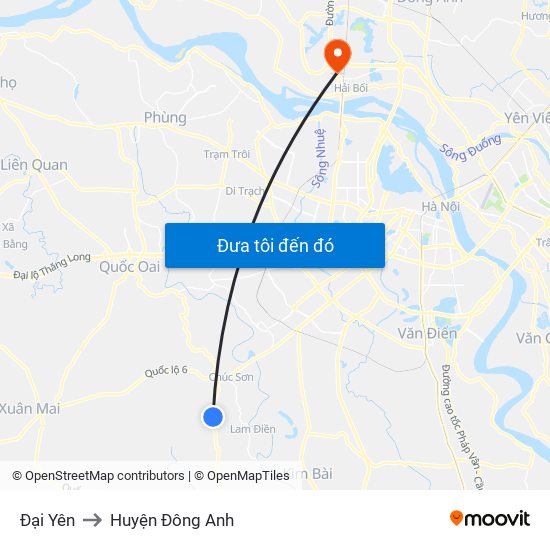 Đại Yên to Huyện Đông Anh map