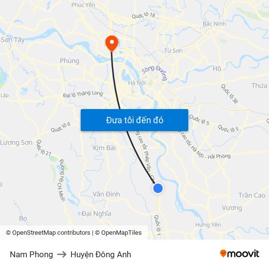 Nam Phong to Huyện Đông Anh map