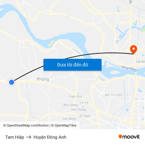 Tam Hiệp to Huyện Đông Anh map