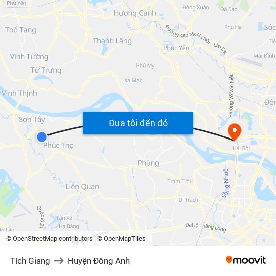 Tích Giang to Huyện Đông Anh map