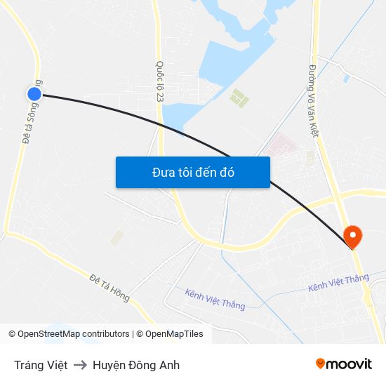 Tráng Việt to Huyện Đông Anh map