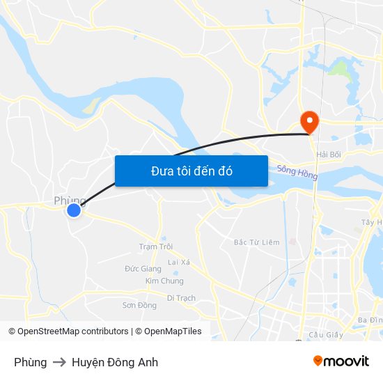 Phùng to Huyện Đông Anh map