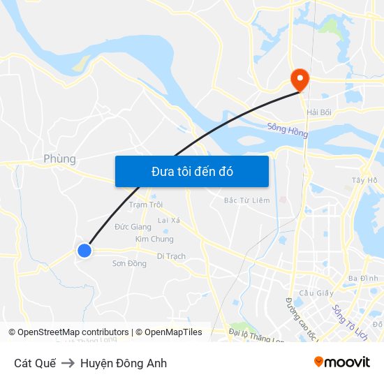 Cát Quế to Huyện Đông Anh map