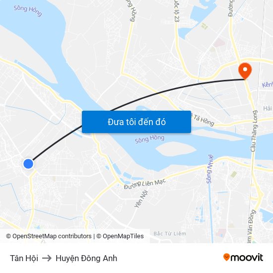 Tân Hội to Huyện Đông Anh map