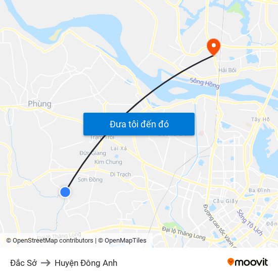 Đắc Sở to Huyện Đông Anh map