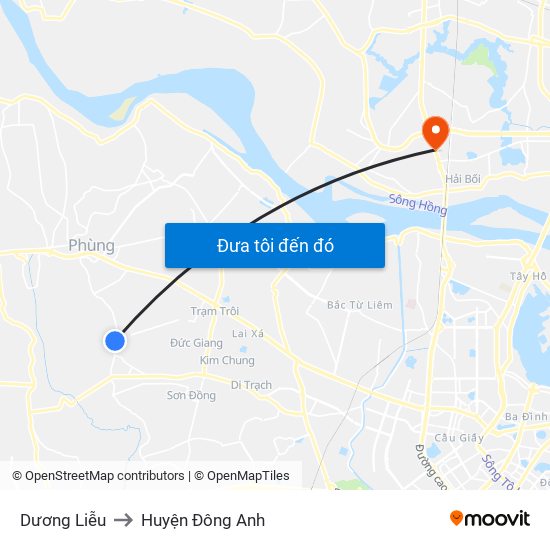 Dương Liễu to Huyện Đông Anh map