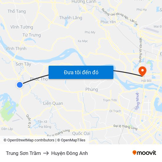Trung Sơn Trầm to Huyện Đông Anh map